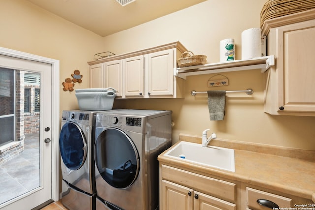 126 Calais Way, Shavano Park, TX 78249 - laundry room featuring cabinet space and separate washer and dryer