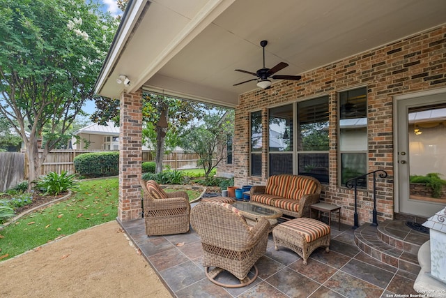 126 Calais Way, Shavano Park, TX 78249 - view of patio with ceiling fan