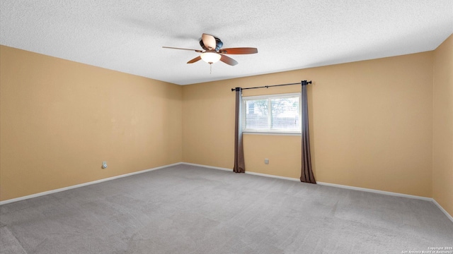 4714 Irish Elm, San Antonio, TX 78247 - unfurnished room featuring ceiling fan, light colored carpet, baseboards, and a textured ceiling