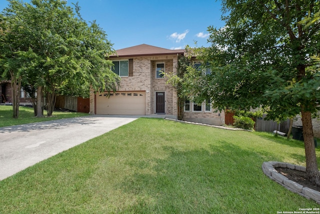 13314 Galicia, Universal City, TX 78148 - view of front of home with a garage, driveway, and brick siding