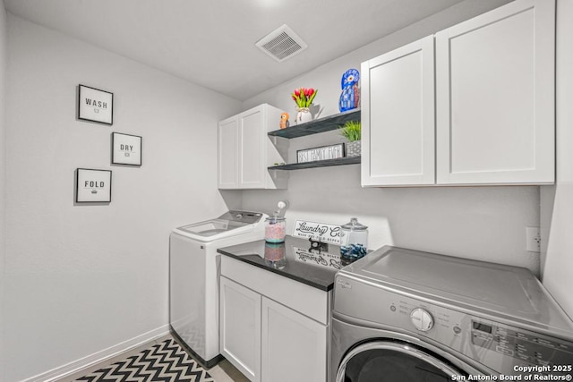 7526 Boxing Elm, San Antonio, TX 78244 - washroom with cabinet space, washing machine and dryer, and baseboards
