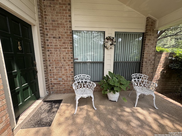 1839 Shoal Run, San Antonio, TX 78232 - property entrance featuring brick siding and covered porch