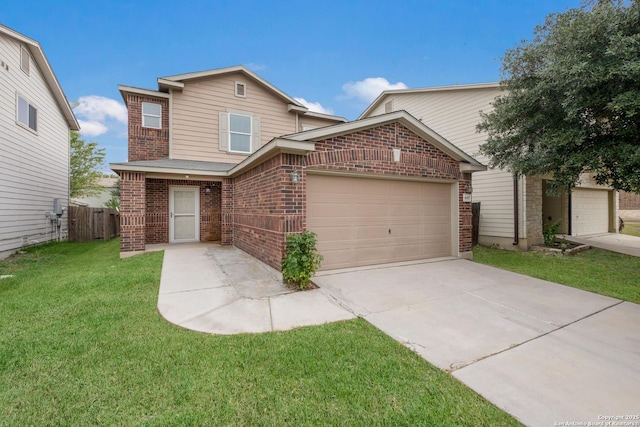 6015 Wisteria Hl, San Antonio, TX 78218 - traditional-style home with brick siding, driveway, and a garage