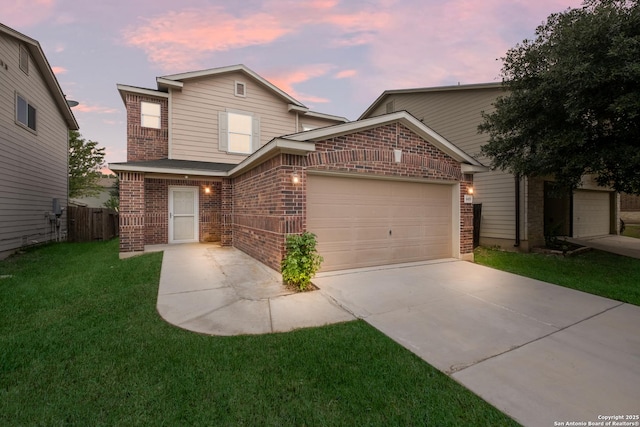 6015 Wisteria Hl, San Antonio, TX 78218 - traditional-style house featuring brick siding, concrete driveway, and an attached garage