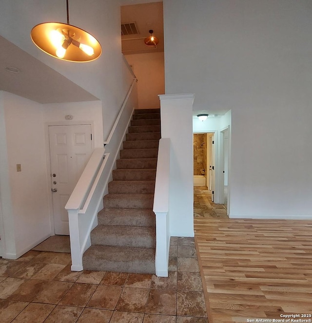 3730 Candlestone, San Antonio, TX 78244 - stairs featuring stone finish floors