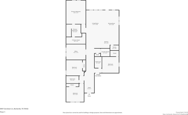 5957 Cerulean, Bulverde, TX 78163 - room layout