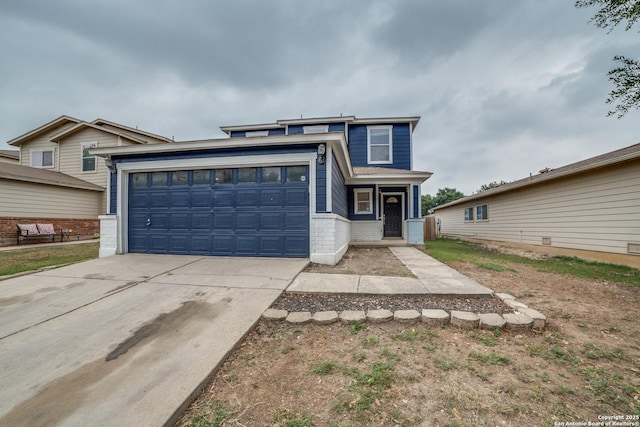 9843 Barhill Bay, San Antonio, TX 78245 - view of front of house with a garage and brick siding
