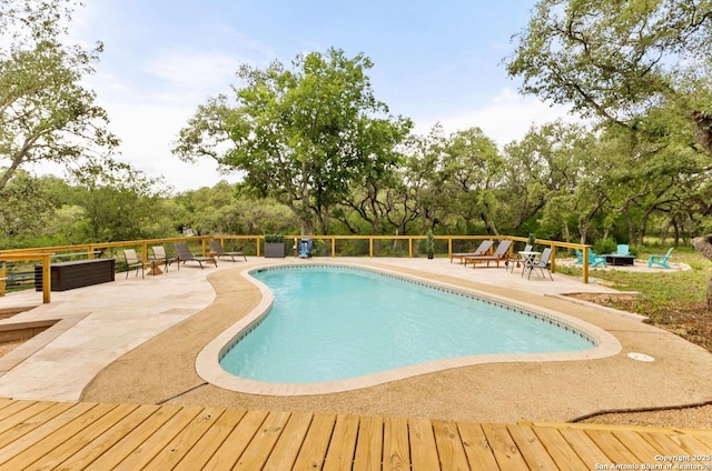 3719 Summer Breeze, San Antonio, TX 78253 - swimming pool with a patio and view of wooded area