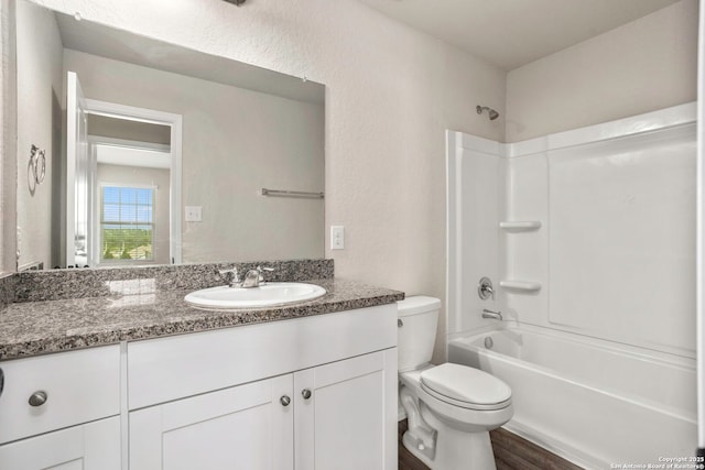 31553 Acacia Vis, Bulverde, TX 78163 - full bath with toilet, vanity, wood finished floors, and tub / shower combination