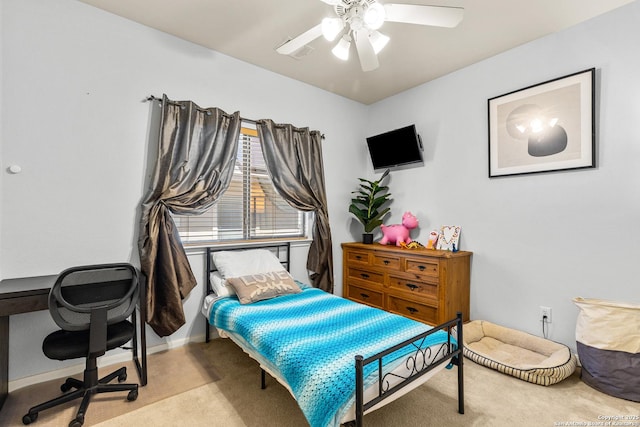 21742 Thunder Basin, San Antonio, TX 78261 - bedroom featuring carpet flooring, ceiling fan, and baseboards
