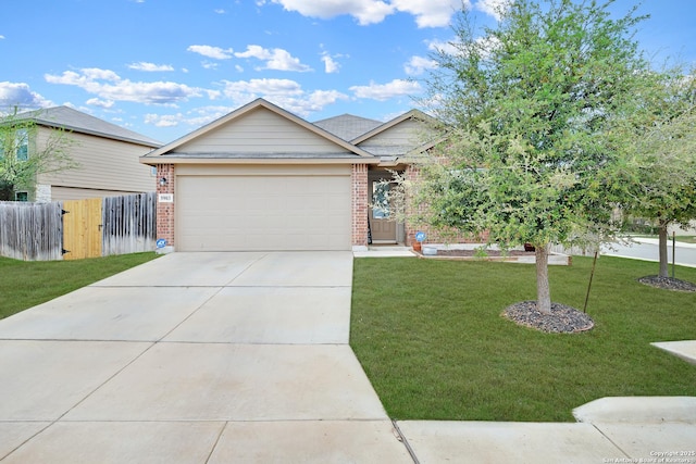 5903 Overture Dawn, San Antonio, TX 78252 - ranch-style home with brick siding, a garage, and driveway