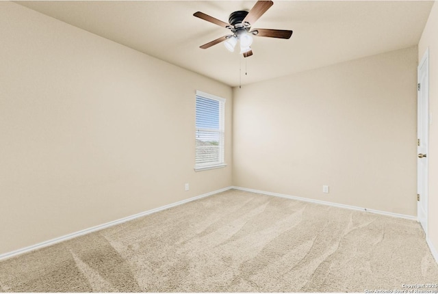 8940 Hickman Park, San Antonio, TX 78254 - unfurnished room with light colored carpet, ceiling fan, and baseboards