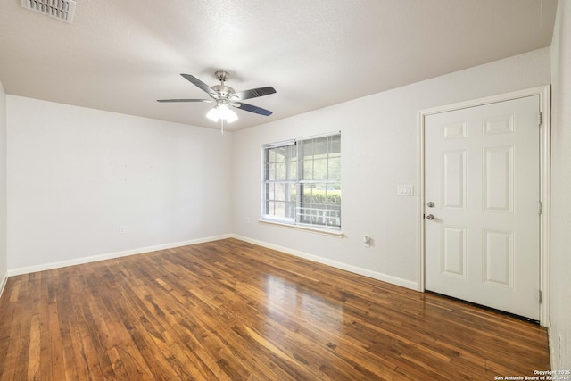 3702 La Sabre Dr, San Antonio, TX 78218 - unfurnished room featuring wood finished floors, baseboards, and ceiling fan