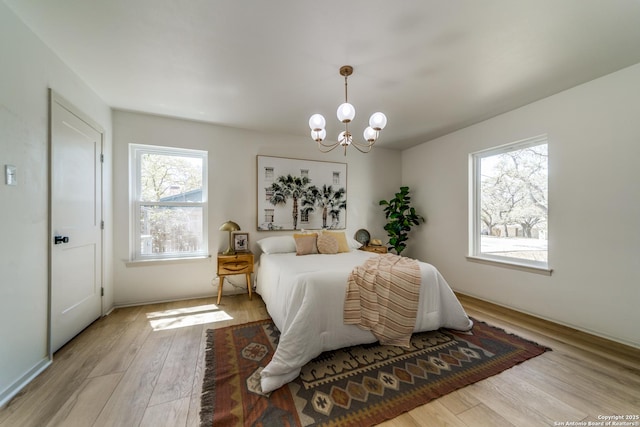 146 Canyon Oaks, Hollywood Park, TX 78232 - bedroom with wood finished floors and a chandelier