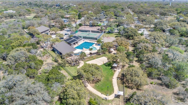 146 Canyon Oaks, Hollywood Park, TX 78232 - drone / aerial view of a pool area