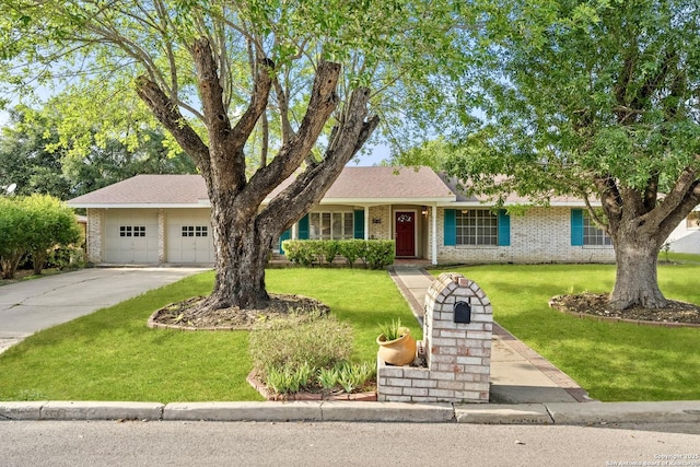 437 Spaceway, Windcrest, TX 78239 - view of front facade with a front lawn, brick siding, and driveway