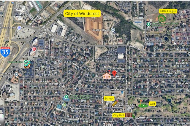437 Spaceway, Windcrest, TX 78239 - aerial overview of property's location