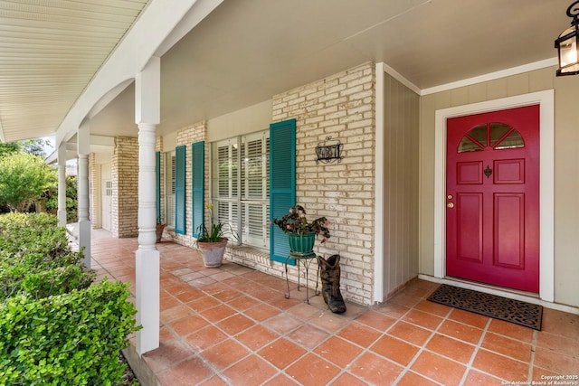 437 Spaceway, Windcrest, TX 78239 - entrance to property featuring brick siding and a porch
