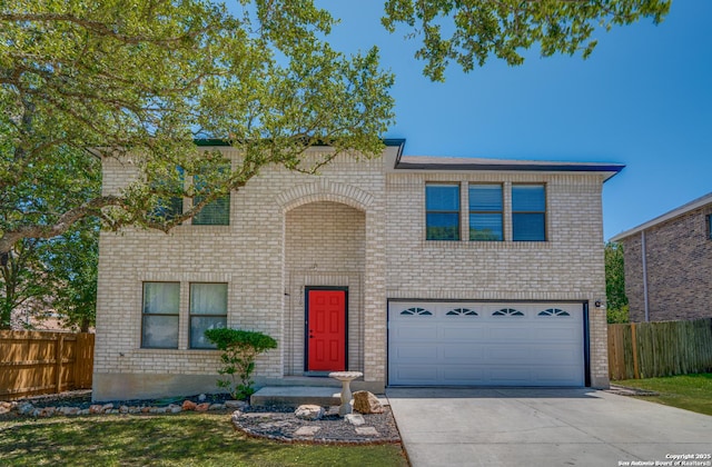 2310 Ruby Oaks, San Antonio, TX 78232 - traditional-style home with brick siding, driveway, and an attached garage