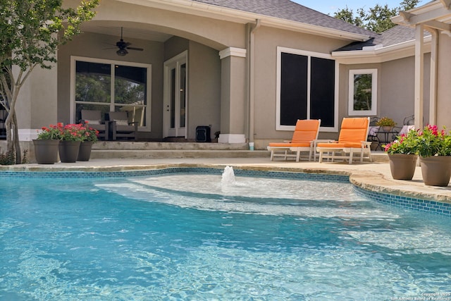 2803 River Way, Spring Branch, TX 78070 - swimming pool featuring a patio area and a ceiling fan