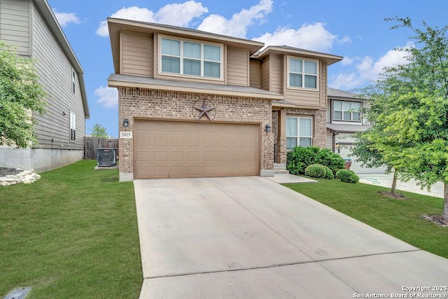 2015 Sisyphus, San Antonio, TX 78245 - view of front of property featuring brick siding, an attached garage, and driveway