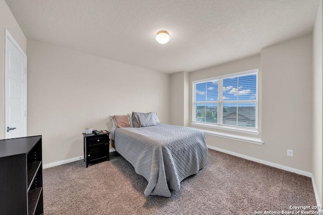 2015 Sisyphus, San Antonio, TX 78245 - bedroom featuring carpet floors, baseboards, and a textured ceiling