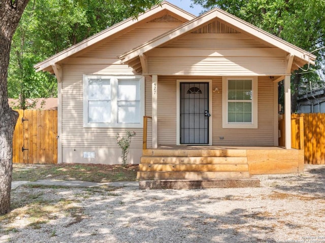 427 Goodrich, San Antonio, TX 78201 - view of front of property with covered porch and crawl space