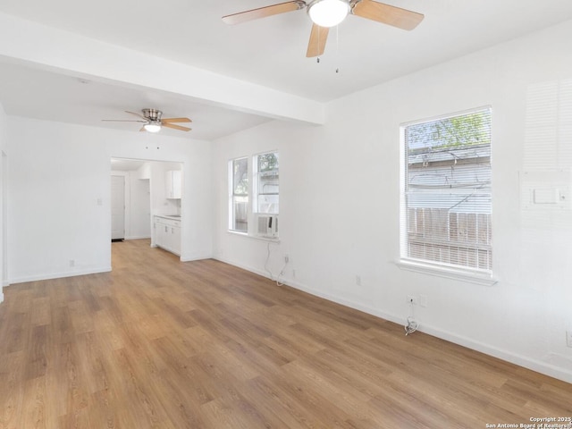 427 Goodrich, San Antonio, TX 78201 - spare room with a ceiling fan, light wood finished floors, and baseboards