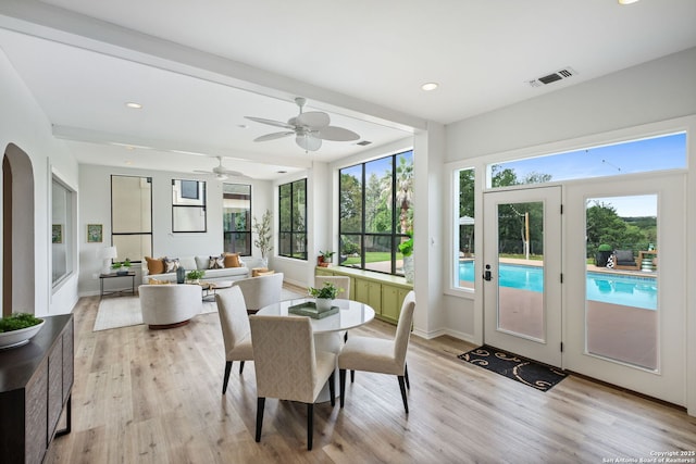625 Paseo Canada, San Antonio, TX 78232 - dining area featuring light wood-style floors, recessed lighting, and baseboards