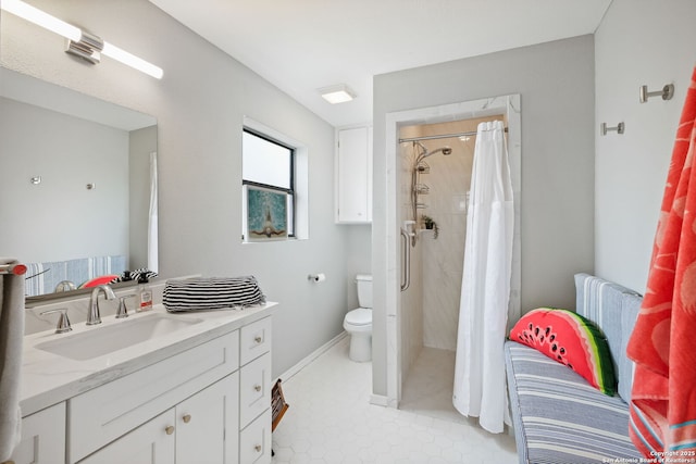 625 Paseo Canada, San Antonio, TX 78232 - bathroom featuring vanity, toilet, and tiled shower