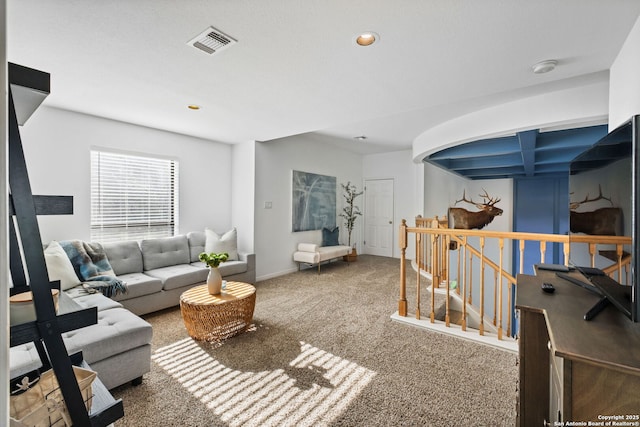 625 Paseo Canada, San Antonio, TX 78232 - living area with carpet flooring, baseboards, and recessed lighting