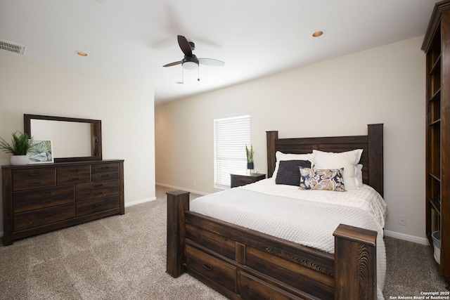 625 Paseo Canada, San Antonio, TX 78232 - carpeted bedroom with baseboards, a ceiling fan, and recessed lighting