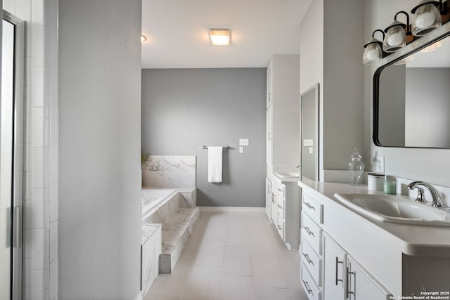 625 Paseo Canada, San Antonio, TX 78232 - bathroom featuring vanity, a bath, and baseboards