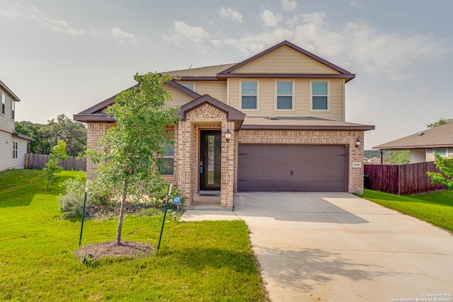 10206 Daylily, Boerne, TX 78006 - traditional-style house with brick siding, an attached garage, and concrete driveway