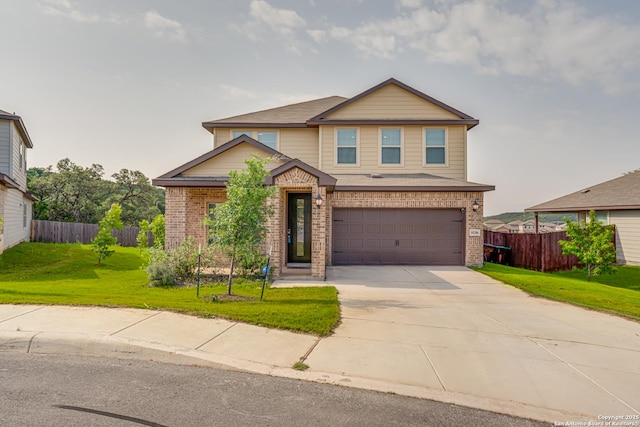 10206 Daylily, Boerne, TX 78006 - view of front of home featuring brick siding, driveway, an attached garage, and a shingled roof