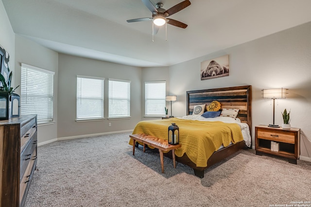 10206 Daylily, Boerne, TX 78006 - carpeted bedroom with baseboards, multiple windows, and ceiling fan
