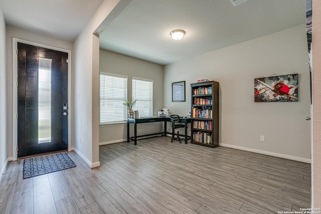 10206 Daylily, Boerne, TX 78006 - entrance foyer featuring wood finished floors and baseboards