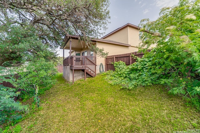 10206 Daylily, Boerne, TX 78006 - back of house with stairs and a wooden deck