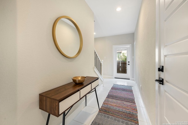 1618 W Lawndale # 2, San Antonio, TX 78209 - foyer featuring stairs, recessed lighting, and tile patterned floors