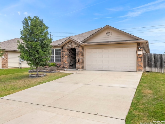 412 Town Frk, Cibolo, TX 78108 - single story home with brick siding, an attached garage, and driveway
