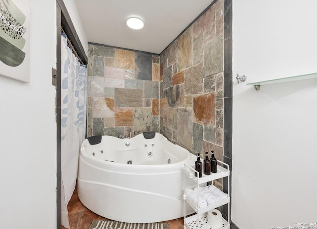 16414 Spruce Cove St, San Antonio, TX 78247 - bathroom featuring a whirlpool tub and a shower with shower curtain