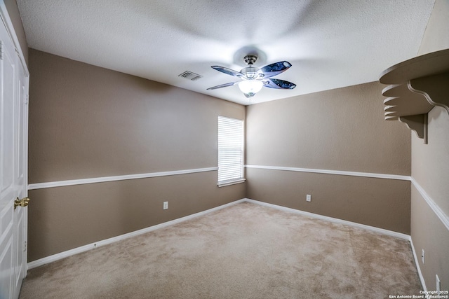 5018 Ashton Audrey, San Antonio, TX 78249 - carpeted spare room featuring ceiling fan, baseboards, and a textured ceiling