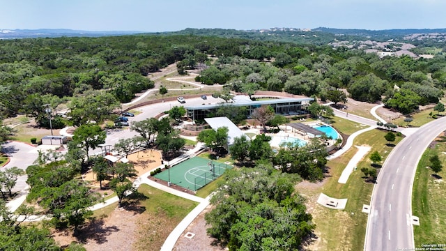 5329 Black Walnut, Bulverde, TX 78163 - aerial view of a heavily wooded area and a pool area