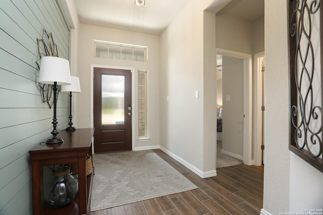 5329 Black Walnut, Bulverde, TX 78163 - foyer featuring dark wood-style floors and baseboards