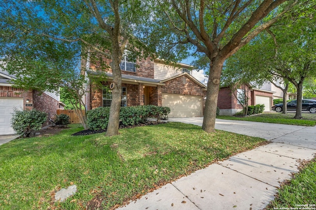 6110 Briscoe Leaf, San Antonio, TX 78253 - view of front of property with driveway, brick siding, and an attached garage