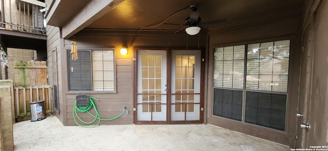 8611 Datapoint Unit 59, San Antonio, TX 78229 - entrance to property featuring a ceiling fan and french doors
