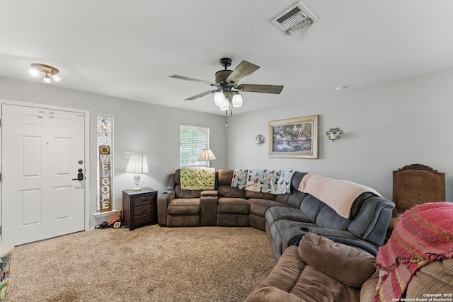 10715 Black Wolf Bay, San Antonio, TX 78245 - living area with carpet flooring and ceiling fan