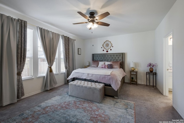 5266 Anzueto, San Antonio, TX 78261 - carpeted bedroom featuring baseboards and ceiling fan