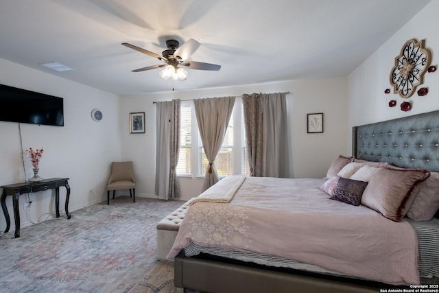 5266 Anzueto, San Antonio, TX 78261 - carpeted bedroom with ceiling fan and baseboards
