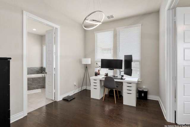 3130 Running Fawn, San Antonio, TX 78261 - office with dark wood-style flooring and baseboards